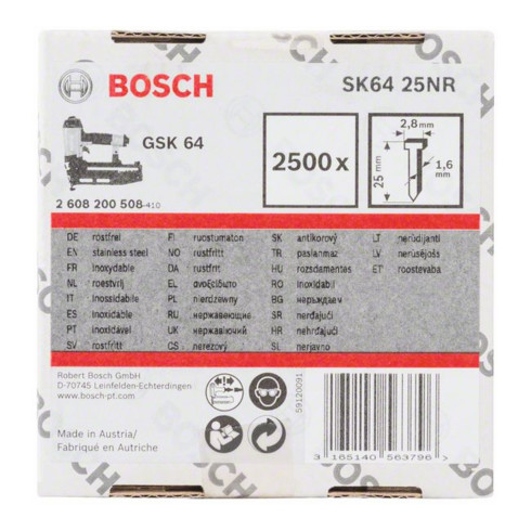 Bosch Senkkopf-Stift SK64 25NR 1,6 mm 25 mm rostfrei (A2/1,4301)