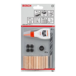 Bosch Set 32 pezzi di spine in legno, 8 mm