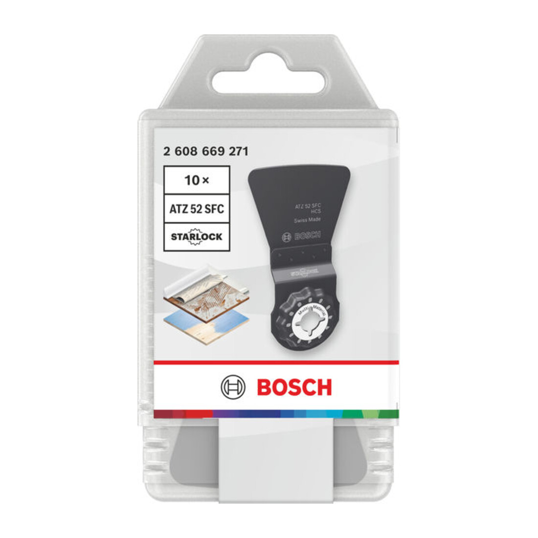Bosch Set da 10 lame da immersione ATZ 52 SFC per materiali multipli, Starlock, 52 x 40 mm