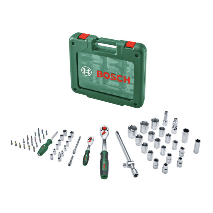 Bosch Set de cliquets 1/4" + 1/2" 60 pièces