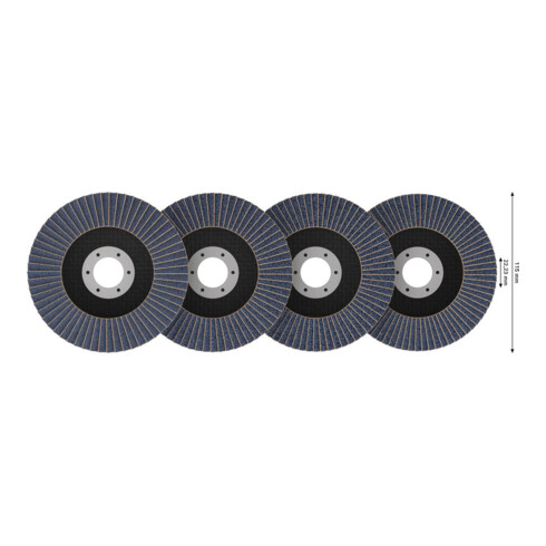 Bosch Set de disques abrasifs à lamelles X451, 115 × 22,23 mm, K40/K60/K80/K120, Z29, 15 pcs