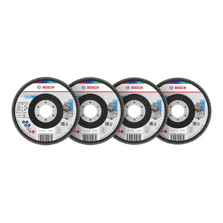Bosch Set de disques abrasifs à lamelles X451, 115 × 22,23 mm, K40/K60/K80/K120, Z29, 60 pcs