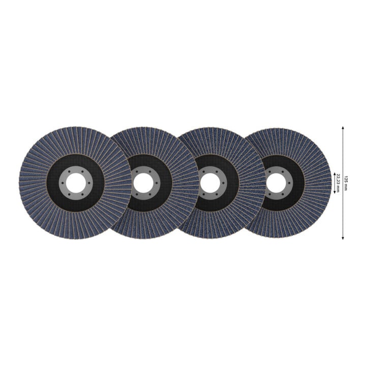 Bosch Set de disques abrasifs à lamelles X451, 125 × 22,23 mm, K40/K60/K80/K120, Z27, 60 pcs