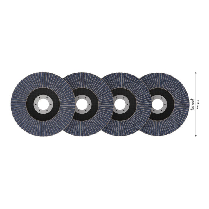 Bosch Set de disques abrasifs à lamelles X451, 125 × 22,23 mm, K40/K60/K80/K120, Z29, 60 pcs