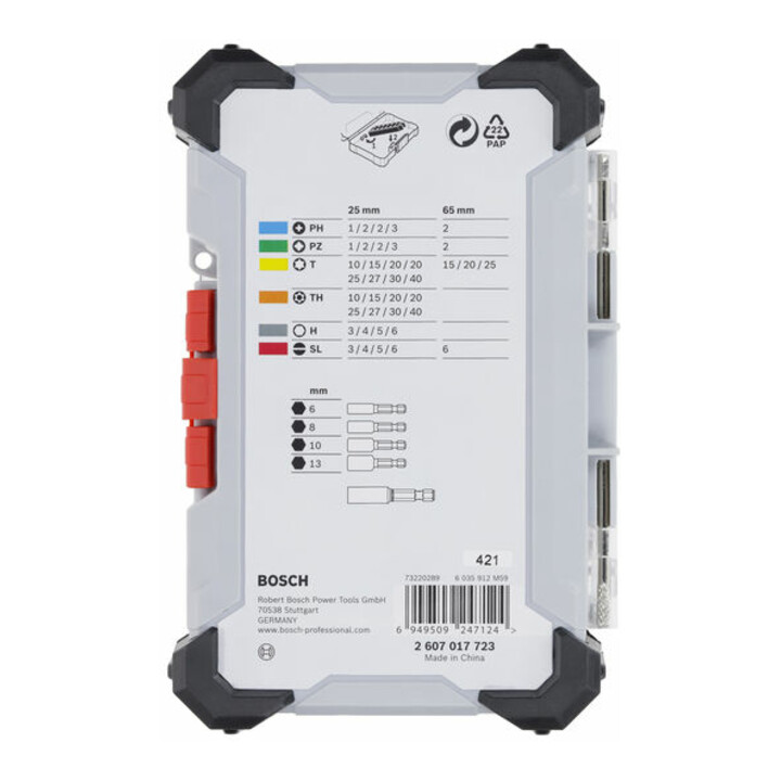 Bosch Set de embouts de vissage Extra Dur, exposant, 43 pcs