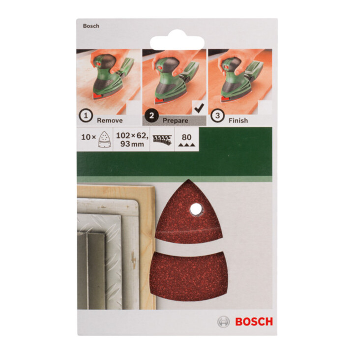 Bosch Set de feuilles abrasives pour ponceuse multi K=80 10 pièces