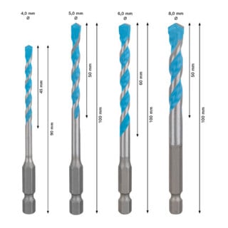 Bosch Set de forets à percussion CYL-9 4 pièces 4/5/6/8 mm EXPERT