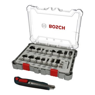 Bosch Set de fraises, 15 pièces, incluant un cutter gratuit