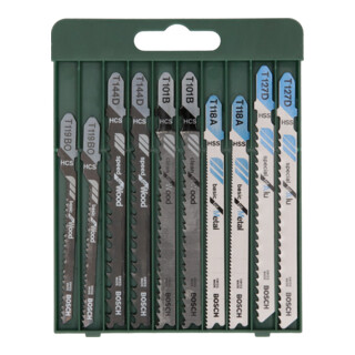 Bosch Set de lames de scie sauteuse T-queue 10 pièces 2x T 101 B/T 144 D/T 119 BO/T 118 A/T 127 D