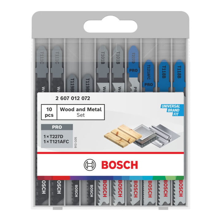 Bosch Set de lames de scie sauteuse Wood and Metal Advanced 10 pièces