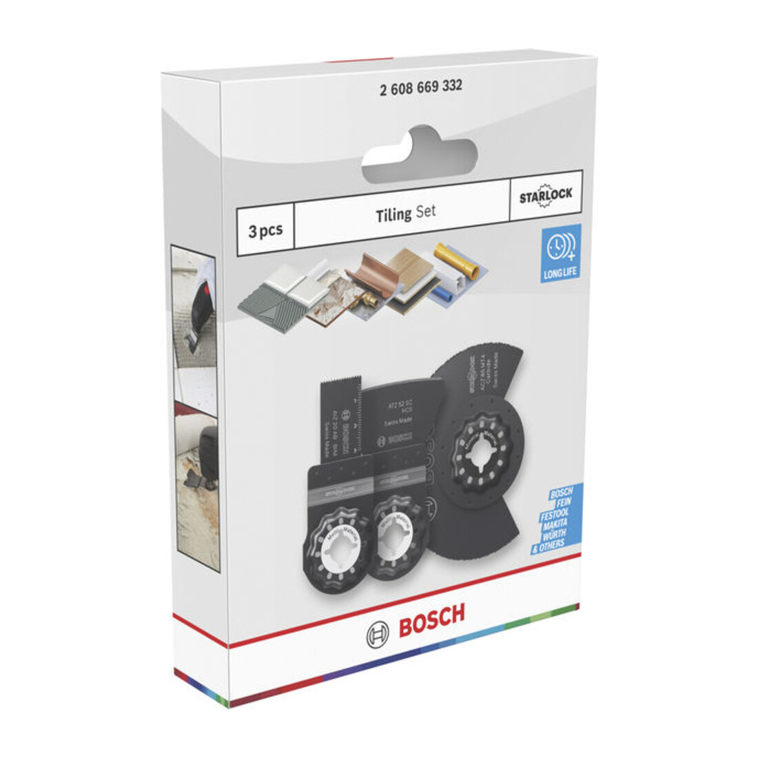 Bosch Set de lames pour carrelage pour outils multifonctions oscillants, 3 pièces