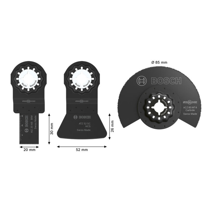 Bosch Set de lames pour carrelage pour outils multifonctions oscillants, 3 pièces
