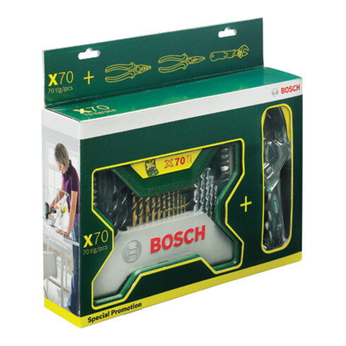 Bosch Set de pinces X-Line 70 pièces dans valise d’accessoires