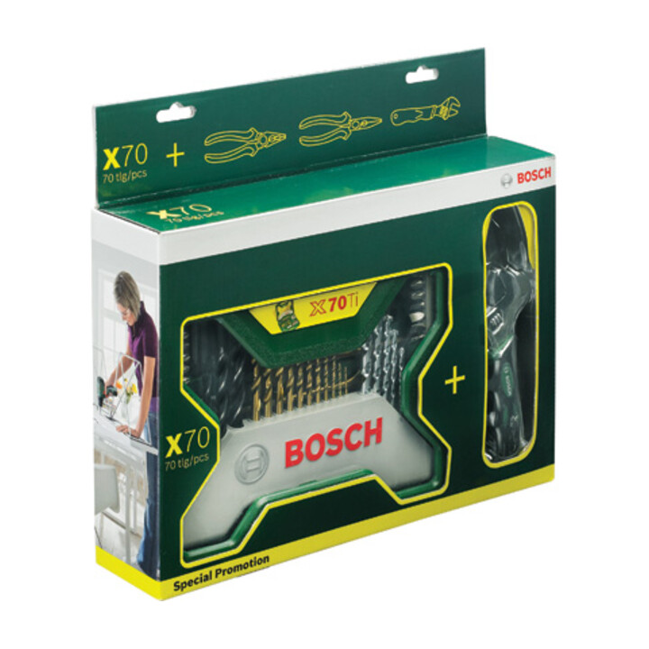 Bosch Set de pinces X-Line 70 pièces dans valise d’accessoires