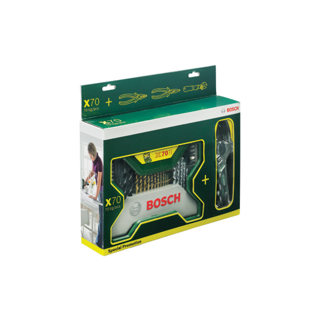 Bosch Set de pinces X-Line 70 pièces dans valise d’accessoires