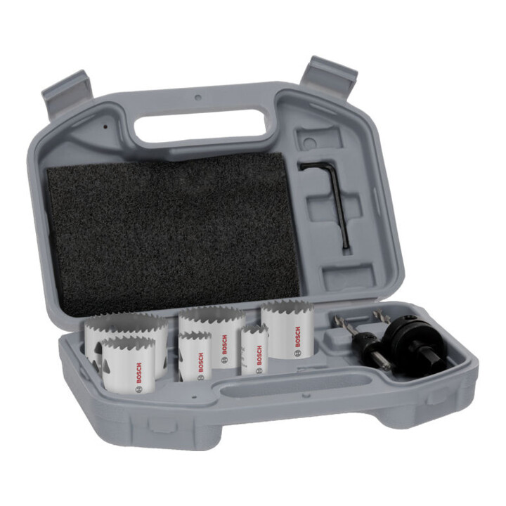 Bosch Set de scies-cloches multi-matériaux avec filetage, 20; 25; 32; 38; 51; 64 x 40 mm