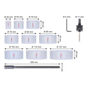 Bosch Set de scies-cloches multi-matériaux avec filetage, 35/54/70/76/83/95/102/114/127 x 40 mm-4