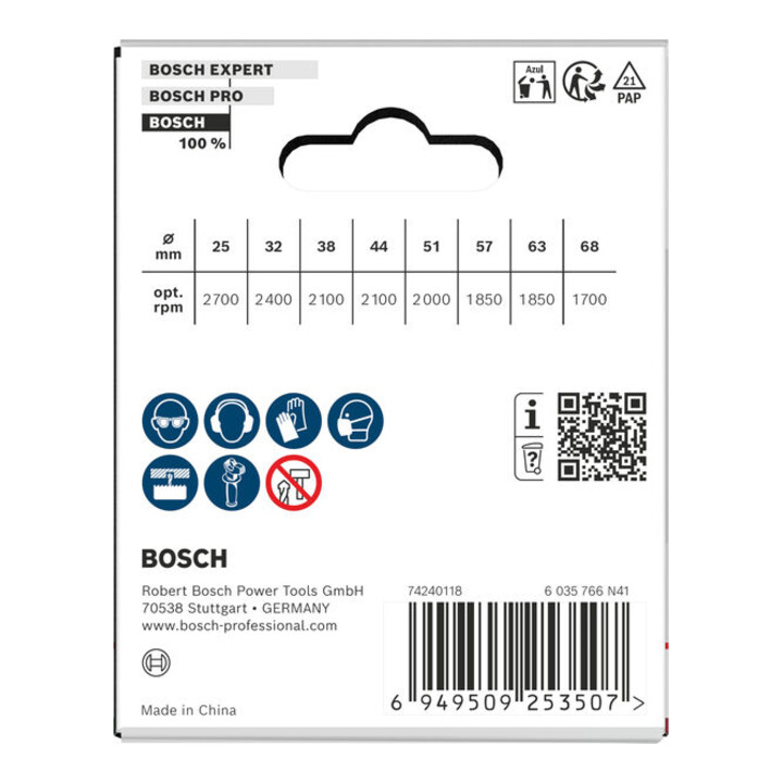 Bosch Set de scies-cloches pour bois et plaques de plâtre avec porte-foret, 25/32/38/44/51/57/63/68x28 mm