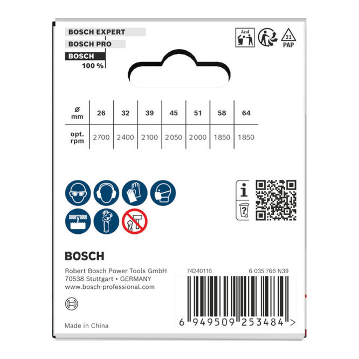 Bosch Set de scies-cloches pour bois et plaques de plâtre avec porte-foret, 26/32/39/45/51/58/64 x 18,5 mm