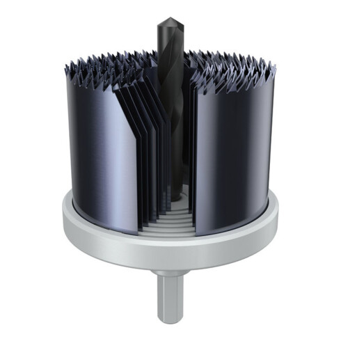 Bosch Set de scies-cloches pour bois et plaques de plâtre avec porte-foret, 26/32/39/45/51/58/64 x 44 mm