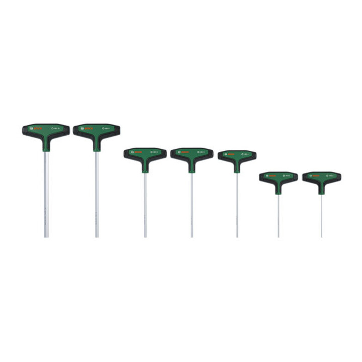 Bosch Set de tournevis hexagonaux avec manche en T, 7 pièces