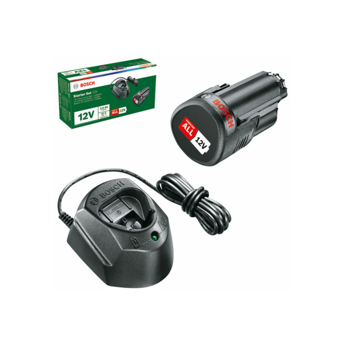 Bosch Set di avviamento a batteria 1 batteria PBA 12V, 1,5Ah O-A e GAL 1210 CV