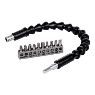 Bosch Set di bit 11pz. con prolunga flessibile in plastica da 300mm