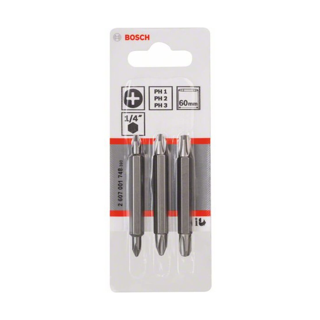 Bosch Set di bit a doppia lama 3pz. PH1 PH2 PH3 PH3 60mm