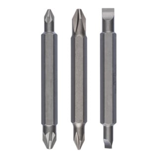 Bosch Set di bit a doppia lama 3pz. PH1 PZ1 S 0,6x4,5 PH2 PZ2 S1,0x5,5 60mm