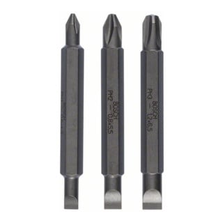 Bosch Set di bit a doppia lama 3pz. S0,6x4,5 PH1 S0,8x5,5 PH2 S1,2x6,5 PH3,60mm