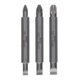 Bosch Set di bit a doppia lama 3pz. S0,6x4,5 PZ1 S0,8x5,5 PZ2 S1,2x6,5 PZ3,60mm-1