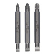 Bosch Set di bit a doppia lama 3pz. S0,6x4,5 PZ1 S0,8x5,5 PZ2 S1,2x6,5 PZ3,60mm-1