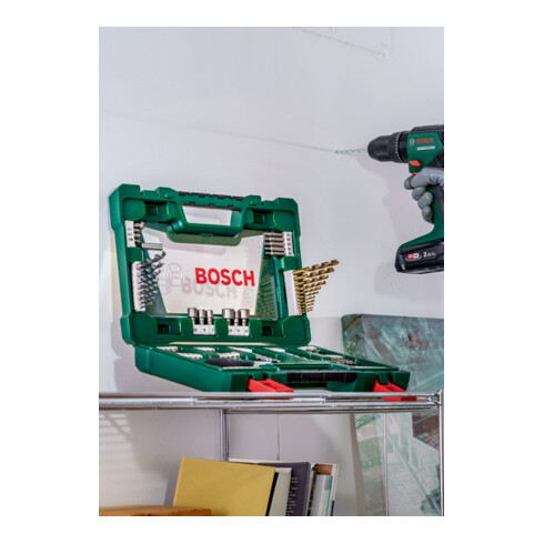 Bosch Set di bit e punte trapano V-Line TiN con avvitatore a cricchetto, asta magnetica