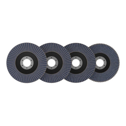 Bosch Set di dischi abrasivi a ventaglio X451, 115 × 22,23 mm, K40/K60/K80/K120, Z27, 15 pz