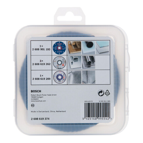Bosch Set di dischi abrasivi lamellari e per troncatura X-LOCK, 5 pezzi, 125 mm, CMW