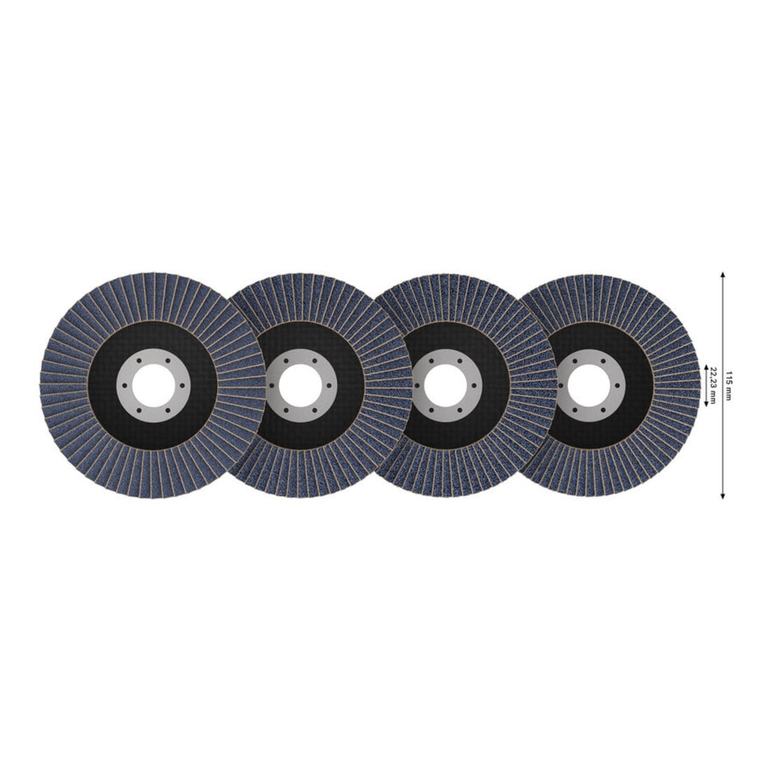 Bosch Set di dischi lamellari X451, 115 × 22,23 mm, K40/K60/K80/K120, Z29, 15 pz