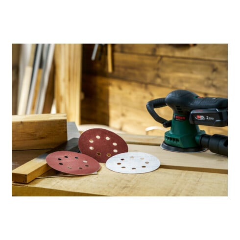 Bosch Set di fogli abrasivi per levigatrice roto-orbitale, 125 mm, 80 - 240