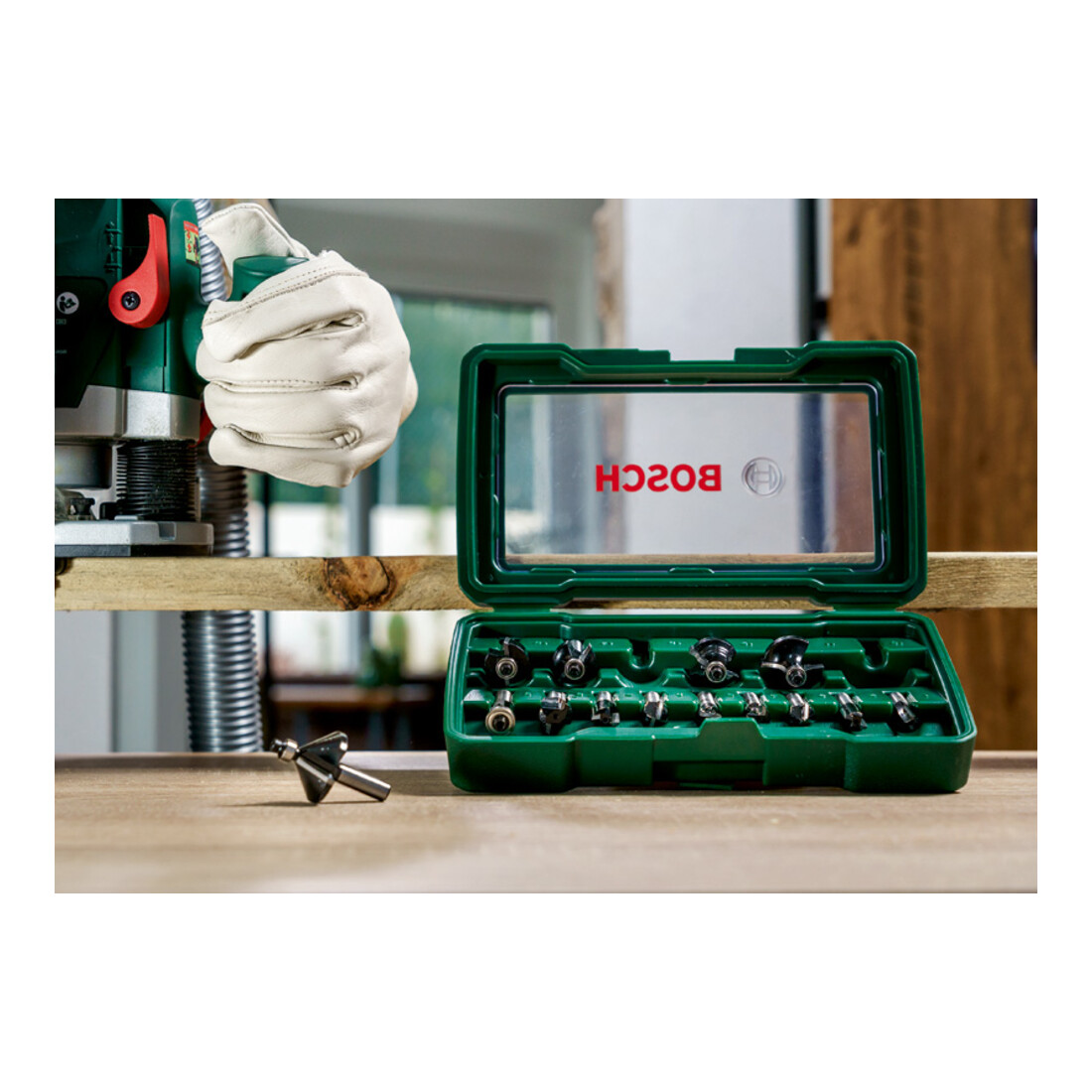 Bosch Set di fresatura -HM, 15 pezzi, diametro codolo 8 mm