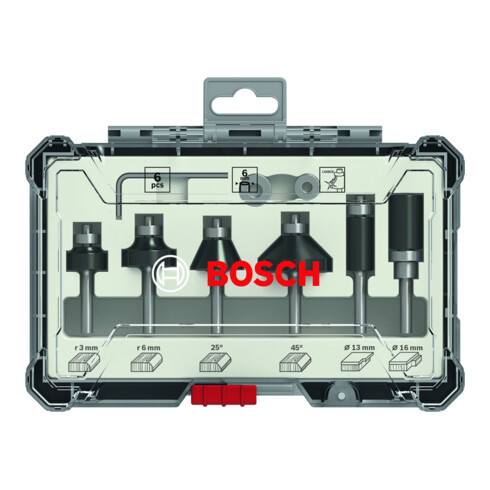 Bosch Set di frese bordatrici e rifilatrici con codolo da 6 mm 6 pezzi