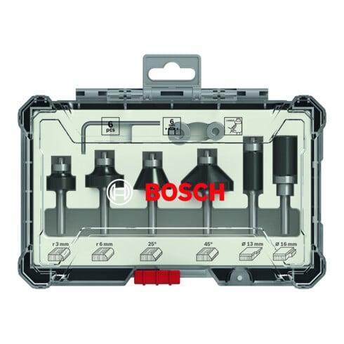 Bosch Set di frese bordatrici e rifilatrici con codolo da 6 mm 6 pezzi