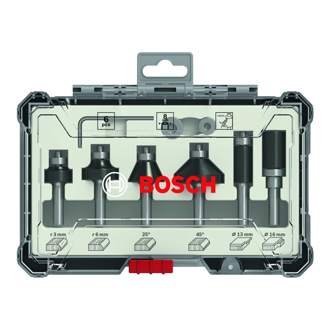 Bosch Set di frese bordatrici e rifilatrici con codolo da 8 mm 6 pezzi