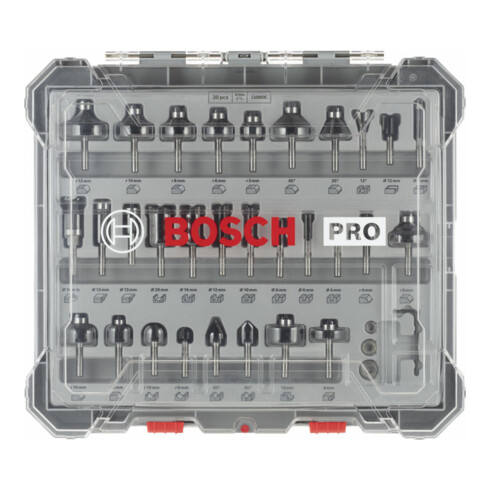 Bosch Set di frese con codolo da 6 mm, 30 pezzi