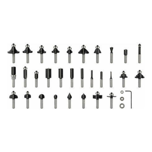 Bosch Set di frese con codolo da 8 mm, 30 pezzi