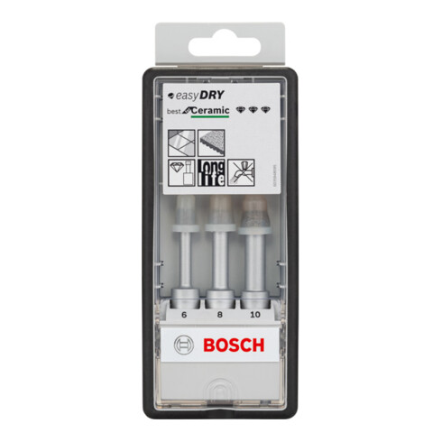 Bosch Set di frese diamantate Robust Line Easy Dry Best for Ceramic 3 pz. 6-10 mm