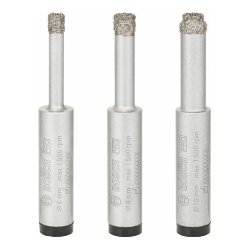 Bosch Set di frese diamantate Robust Line Easy Dry Best for Ceramic 3 pz. 6-10 mm