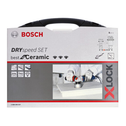 Bosch Set di frese diamantate X-LOCK Best for Ceramic Dry Speed 20 - 68 mm 5 pezzi
