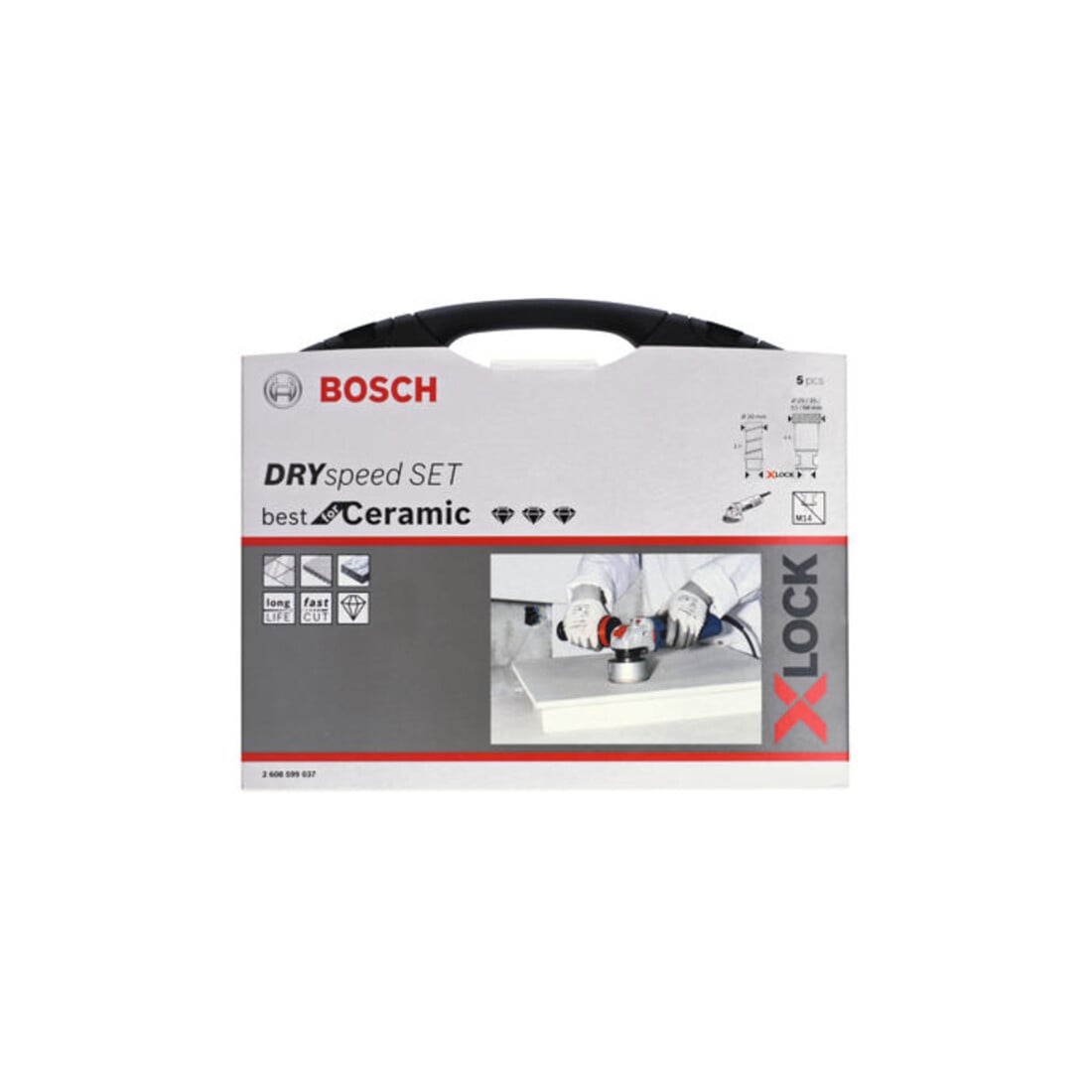 Bosch Set di frese diamantate X-LOCK Best for Ceramic Dry Speed 20 - 68 mm 5 pezzi