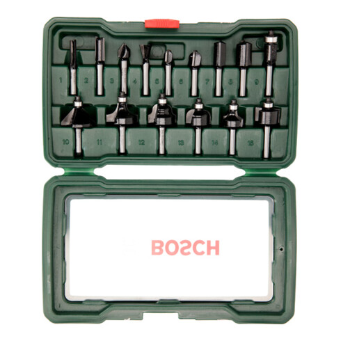 Bosch Set di frese -HM, 15pz., gambo Ø1/4"