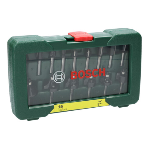 Bosch Set di frese -HM, 15pz., gambo Ø1/4"