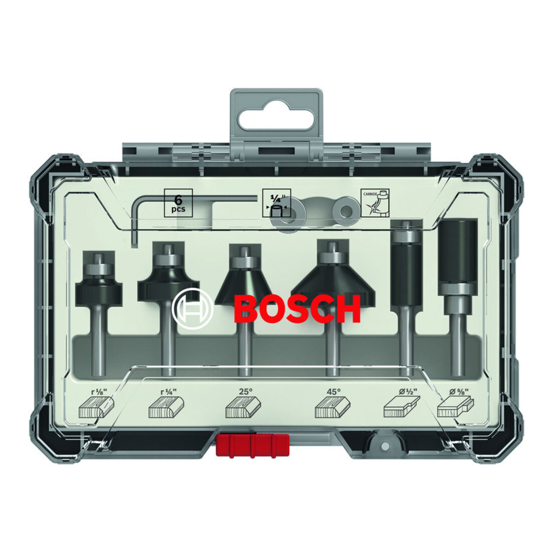 Bosch Set di frese per bordi e smussi con gambo da 1/4", 6pz.